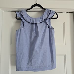 J. Crew Light Blue Ruffle Blouse